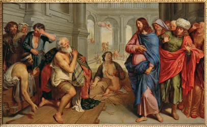 Christ heals the paralytic at the pool of Bethesda