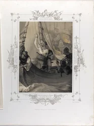 Constantine Kanaris destroys by fire three Turkish ships of the line at Tchesme From the Album of G