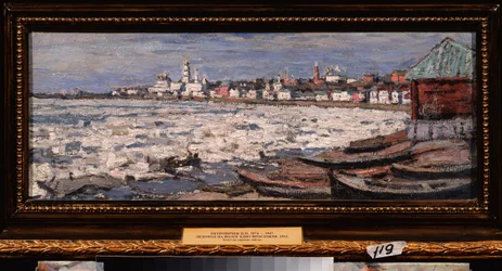 The Drift of Ice on the Volga, near Yaroslavl (Russia). Work by Pyotr Ivanovich Petrovichev