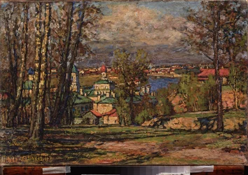 View of Moscow from Vorobievy Gori (Sparrow Hills) (on the right bank of the Moskva River)