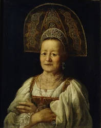 Portrait of a Merchant Woman in Kokoshnik