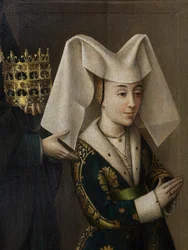 (detail) Isabella of Portugal and St. Elizabeth, c.1457-60