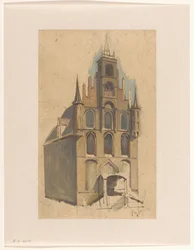 Design for a Building in Late Gothic Style with Stepped Gable and Pinnacles
