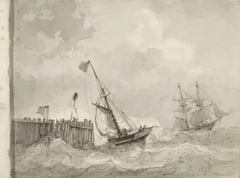 Two Sailing Ships at a Dock