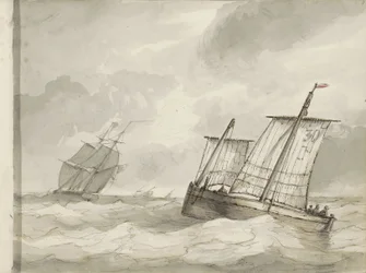 Sailing Ships on a Rough Sea