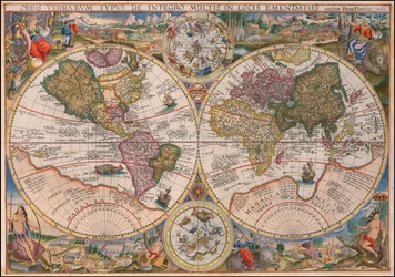 1594 Double Hemisphere World Map