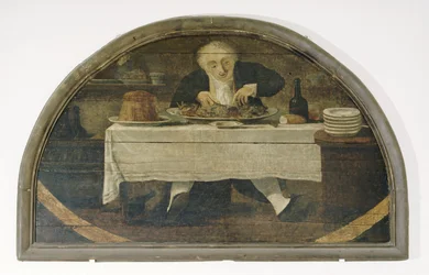 At the Gourmand; Sign for the Edible Goods Merchant Corcellet
