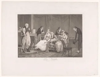 Group of Young Women and Men in an Interior (Les Visites)