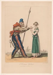 Girl with Cossack (series title: Costume Prints by Debucourt)