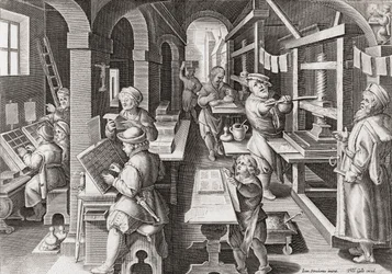 A European printshop circa 1590