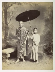 Burmese Monk and Attendant