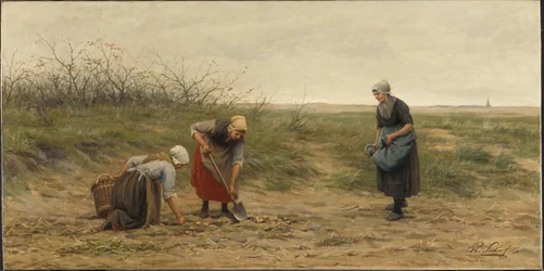 Women from Scheveningen Harvesting Potatoes in a Field