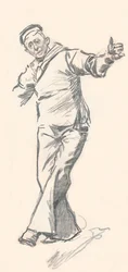 Lead Pencil Sketch by Phil May, c. 19th Century