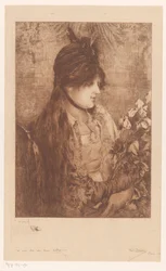 Woman with Bouquet of Flowers
