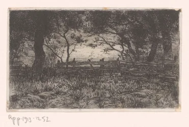 Meadow with Fence and Trees