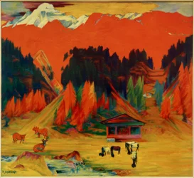 Autumn Scene with Cows and Sheep, (Autumn Landscape with Cows and Sheep)