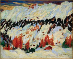 Winter Landscape near Davos Frauenkirch, (Winter Landscape near Davos Glacis)