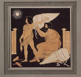 Daedalus Attaches a Wing to Icarus