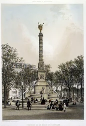 La Fontaine du Chatelet - lithography by Benoist