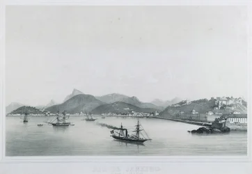 Nine panoramic views of Rio de Janeiro: As Prais St. Luzia a Gloria, 1862
