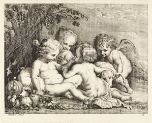 Christ, John the Baptist and Two Putti