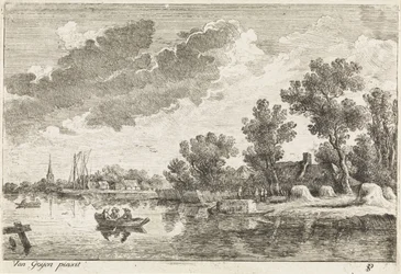 River Landscape with Rowboat