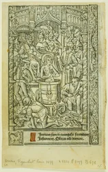 The Martyrdom of Saint John the Evangelist (recto), and December Calendar (verso), from Book of Hours