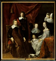 The family of Henri Louis Habert de Montmort, on the right, Henriette-Marie de Buade de Frontenac. Painting by Philippe De Champaigne