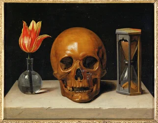 Vanitas, Allegory of Fleeting Time with Skull and Hourglass