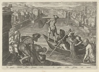 Fishing with a Net (series title: Hunting Scenes)