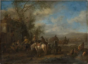 Armed Riders in Front of an Inn