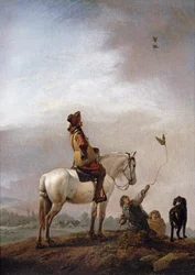 Gentleman on a Horse Watching a Falconer