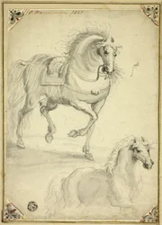 Two Sketches of Trotting Horse