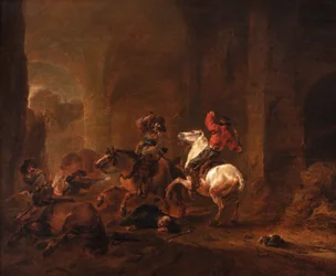 Bandits Ambushing Travelers on a Path among Ruins, c.1635-50