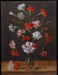 A Bouquet of Carnations in a Glass Vase, c.1600-1700