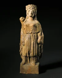 Phoenician Art: Terracotta Statuette Representing the Deity Tanit. 3rd-2nd Century BC. Madrid, Museo Arqueologico Nacional