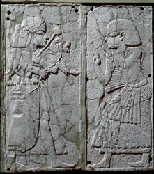 Phoenician Civilization: Bed Ornament Decorated with an Ivory Low Relief Representing a Guard Presenting a Lion to the King