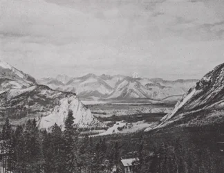 The Bow Valley, in the Canadian National Park; Canadian Pacific Railway