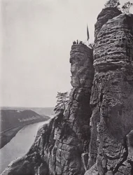 Bastei Rocks (b/w photo)