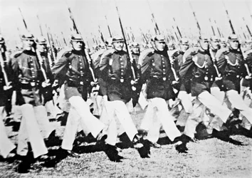 German Troops on Parade Goose-Step Before the Kaiser, 28th August 1911