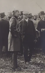 Kaiser Wilhelm II and German airship constructor Graf Ferdinand von Zeppelin at Tegel airfield, Berlin, 29 August 1909