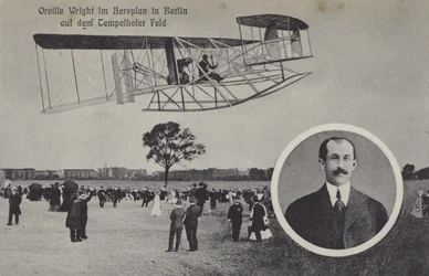 Orville Wright Flying His Aeroplane Over Tempelhof Airfield, Berlin
