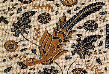 Batik with traditional design called peksi podang, Surakarta, Java, Indonesia (detail)