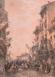 Entry of King Vittorio Emanuele II in Brescia, Lombardy