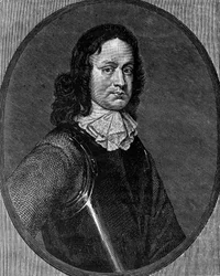 Portrait of John Hampden, English politician, engraving