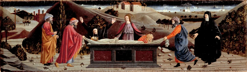 Polyptych of the Misericordia: Around the Body of Jesus Christ: Saint John, the Virgin Mary, Saint Mary Magdalena, Saint Joseph of Arimathia and Saint Nicodema