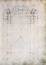 Perspective of aisle with cross vault, from 
