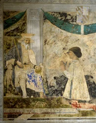 Portrait of Sigismondo Pandolfo Malatesta in prayer before San Sigismondo