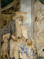 Portrait of Sigismondo Pandolfo Malatesta in prayer before San Sigismondo (detail)
