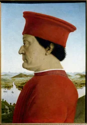 Portraits of Federico de Montefeltro, Duke of Urbino and Battista Sforza (Detail Representing Federico da Montefeltro)
